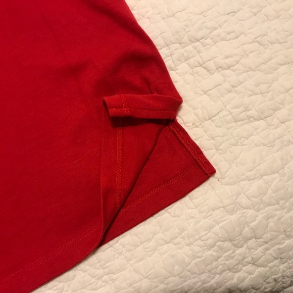 QF square neck red top embellished with white grommets & rhinestones (XL) - Picture 9 of 12